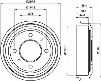 HELLA PAGID 8dt355300861 -  Тормозной барабан